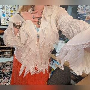 Vintage 90's Kaelyn Max White Lace Blouse